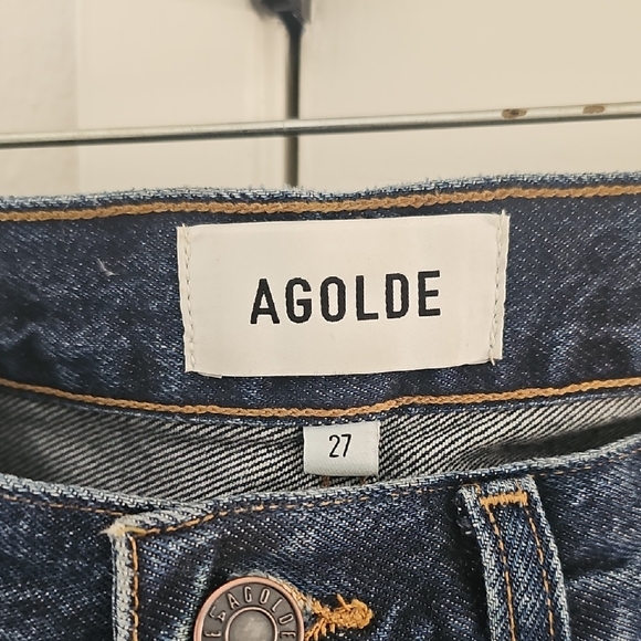 Agolde Barrel Leg Indigo Denim Jeans Size 27 - Picture 2 of 6